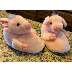 Women's SG Footwear Co. Babe Pig in the City Pink Grey Slippers Size 7-8 M